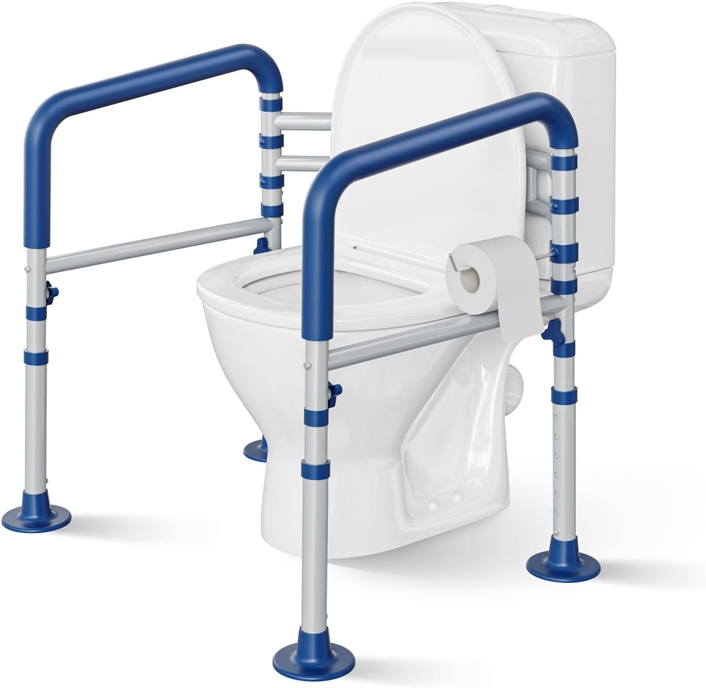 Detalle de Loyoda CTR009 Steel Toilet Safety Rail, Adjustable and Foldable, Blue
