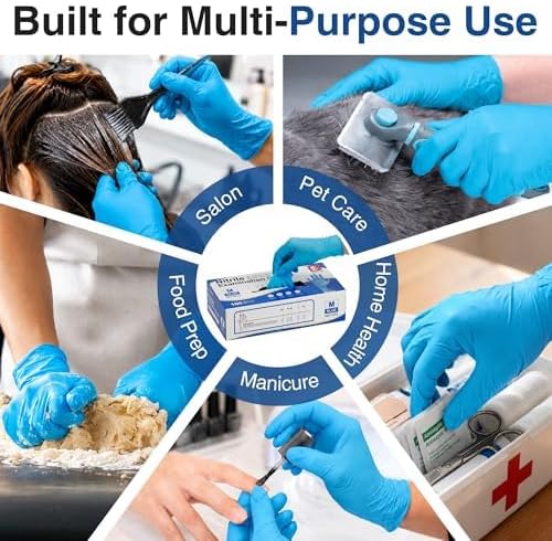 Detalle de Schneider Blue Nitrile Exam Gloves, Latex-Free and Powder-Free