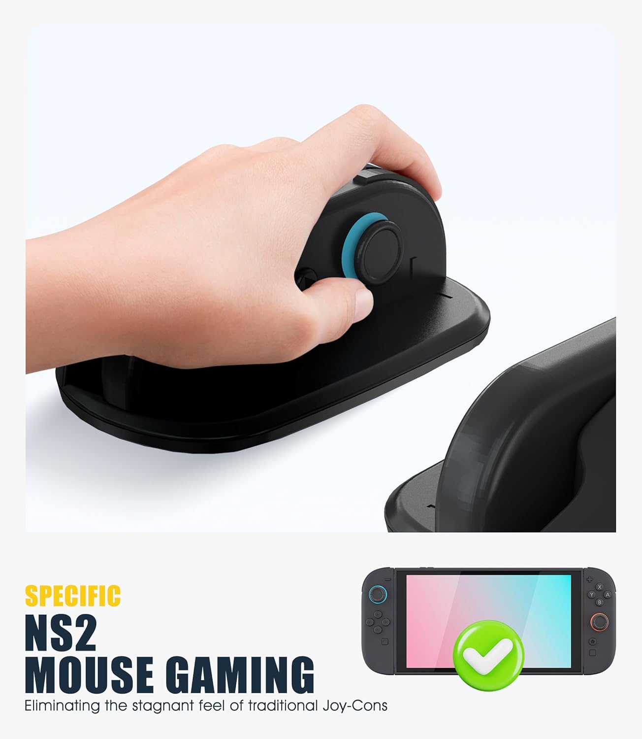 Thumbnail 1 de NEWZEROL Mouse Grip Stand Compatible for Switch 2 (2025) Joy-con, Mouse Shell Holder Adapter Accessories Enhances Desk Sliding Gaming Experience - Black
NEWZEROL Mouse Grip Stand Compatible for Swit…