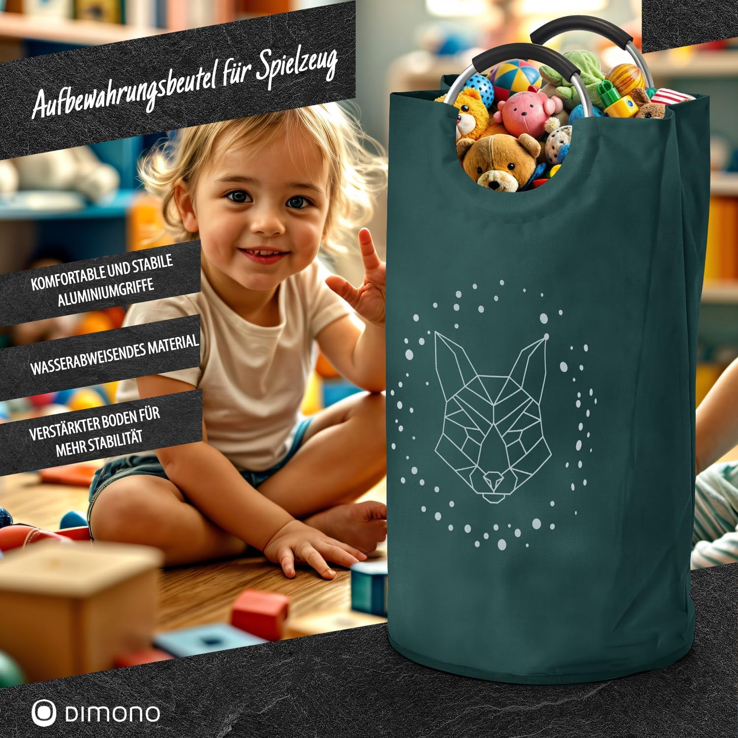 Detalle de Dimono® Foldable Deposit Bottle Collector, 70 L Polyester Storage Bag