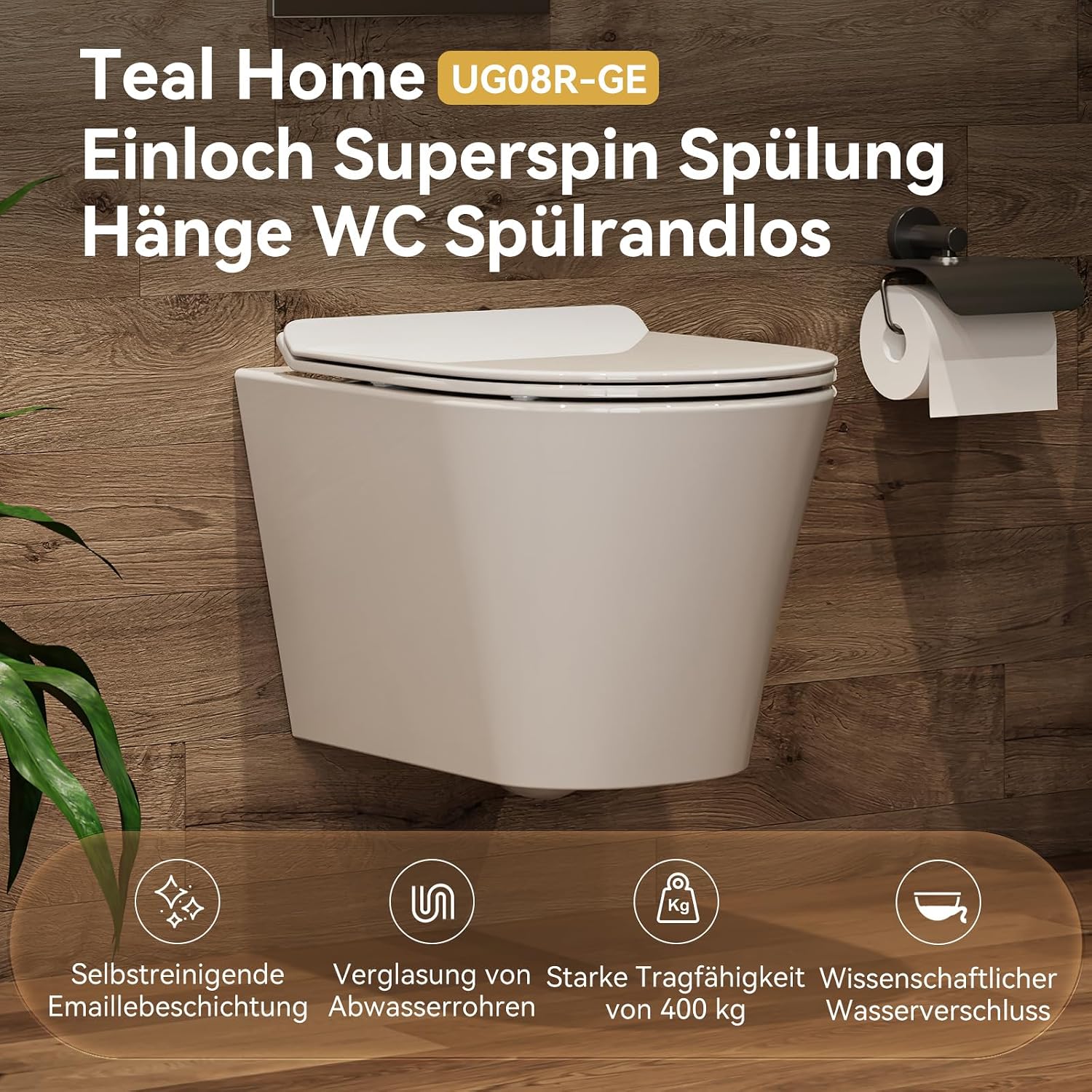 Thumbnail 6 de Wand-WC Spülrandlos Keramik, geruchsarm