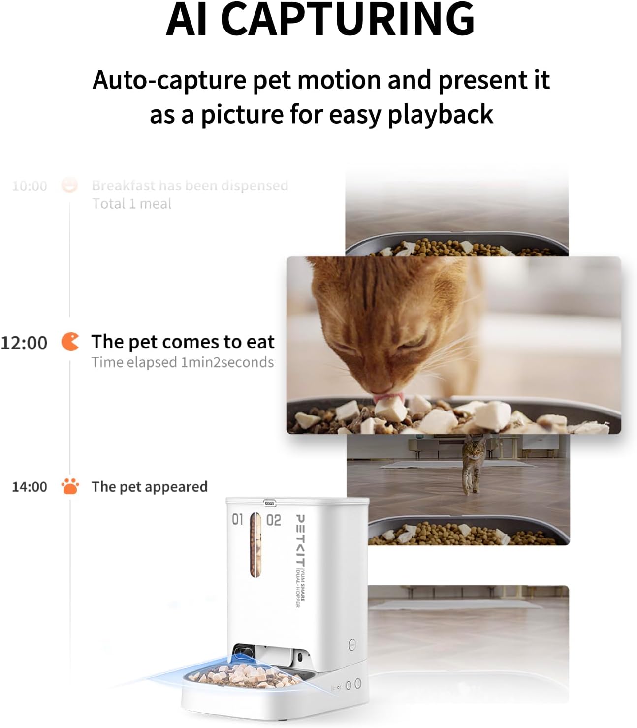 Detalle de PETKIT Automatic Cat Feeder with 5L Dual Hopper