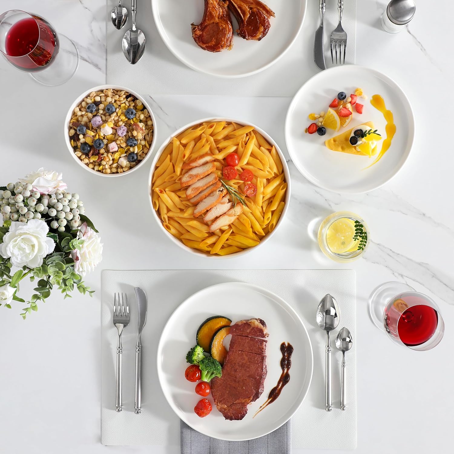 Thumbnail 6 de MALACASA LEAH dinnerware set 24-piece