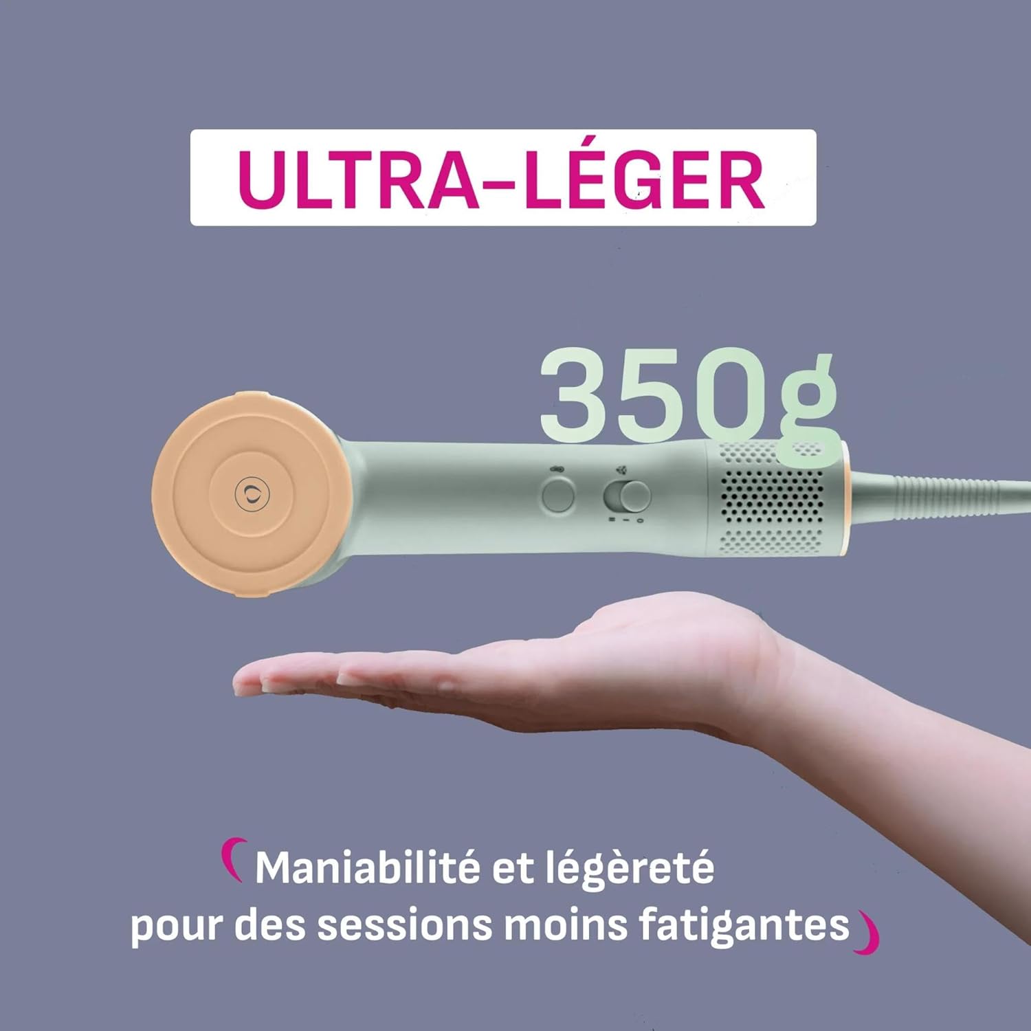 Detalle de Calor Blumia – Sèche-cheveux ultra compact et léger, moteur digital & flux d'air 225 km/h