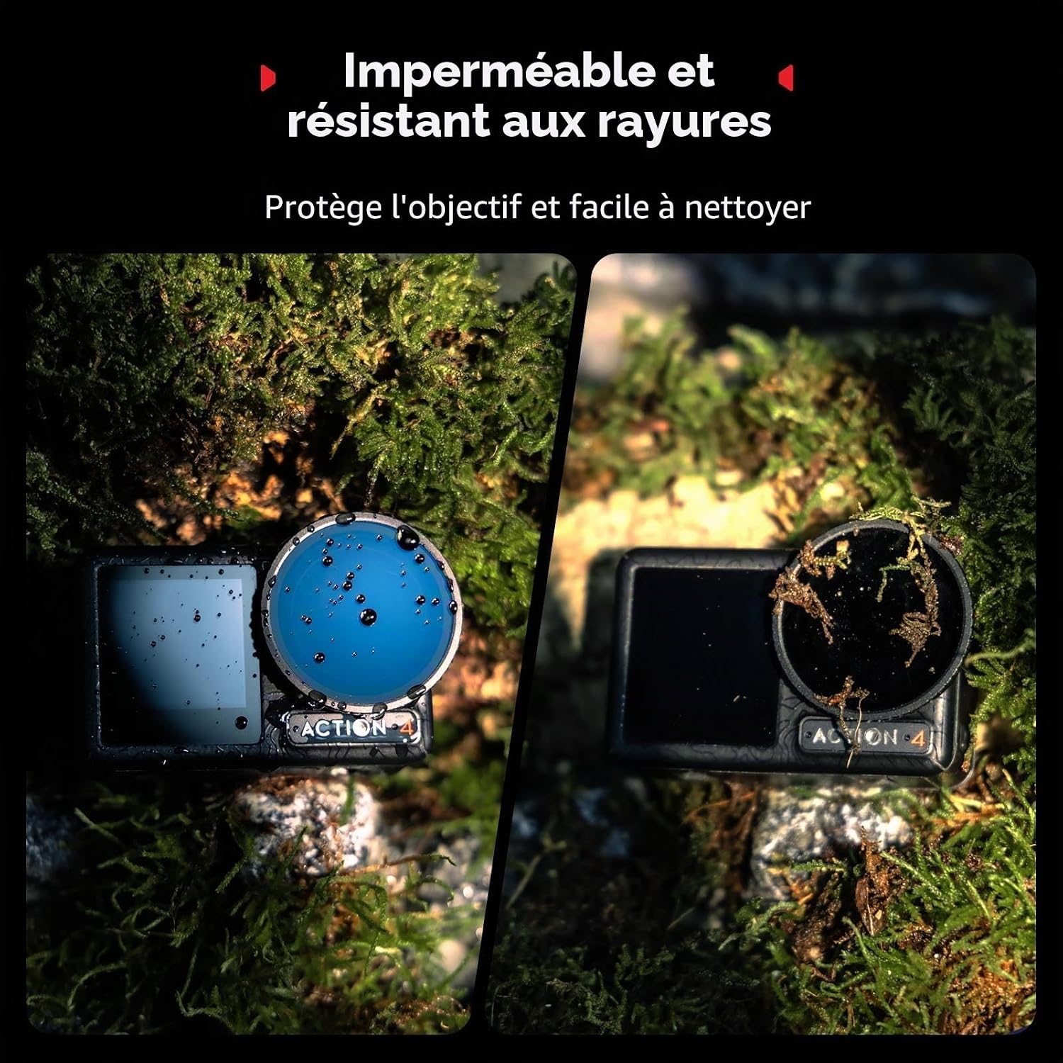 Detalle de SMALLRIG Kit de filtres ND + CPL pour DJI Osmo Action 5 Pro / Action 4 (lot de 5) avec cache silicone