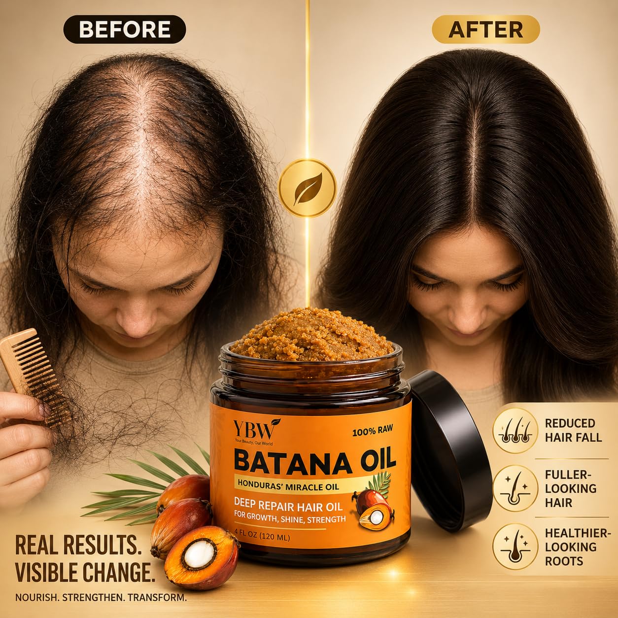 Thumbnail 6 de YBW 100% Raw Batana Oil Paste for Hair Growth, Unrefined from Honduras