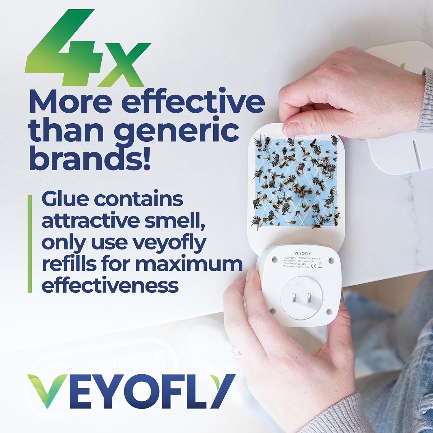 Detalle de VEYOFLY Indoor UV Light Gnat Trap with 2 Devices and 4 Refills