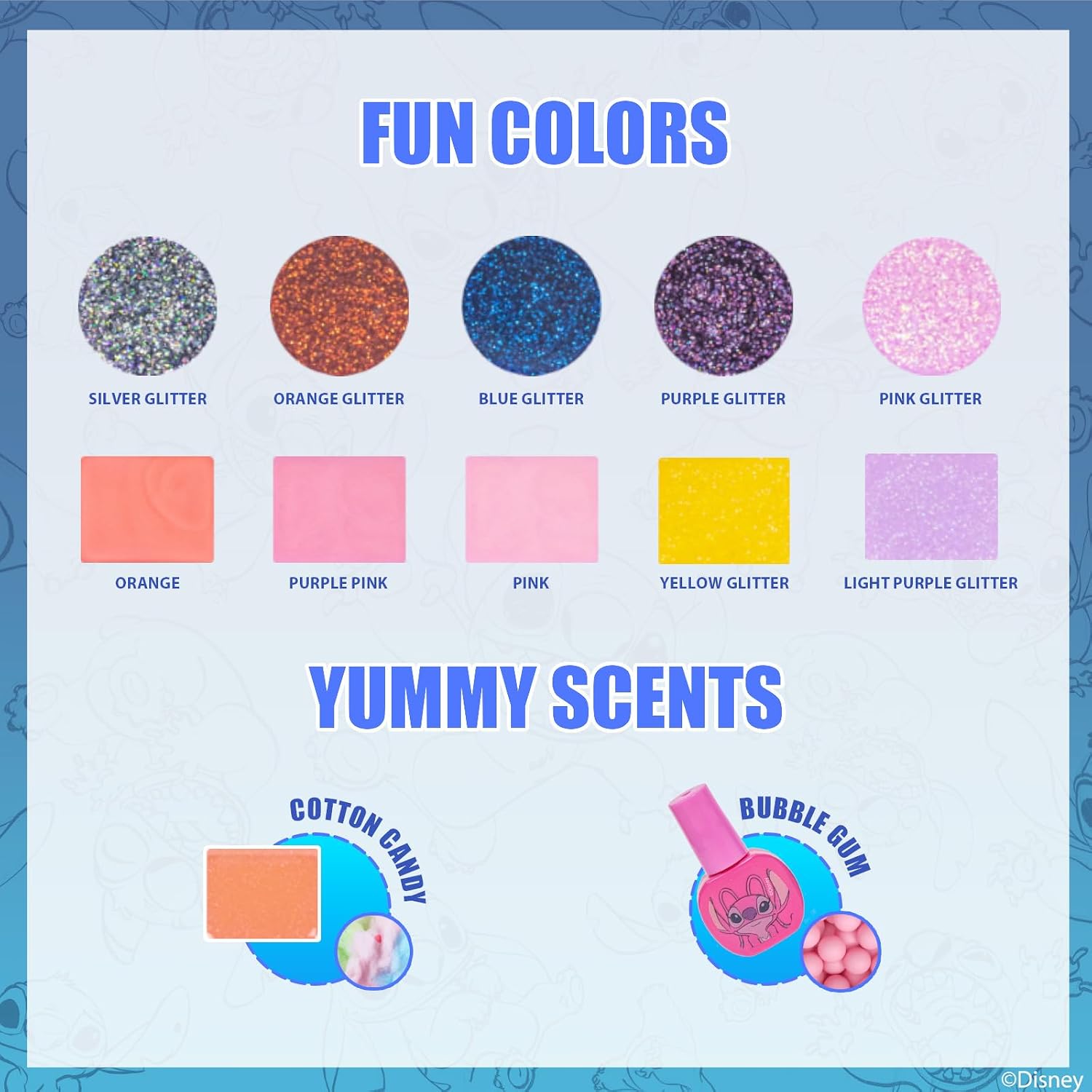 Detalle de Townley Girl Stitch – zestaw kosmetyczny z podświetlanym lusterkiem i lakierami