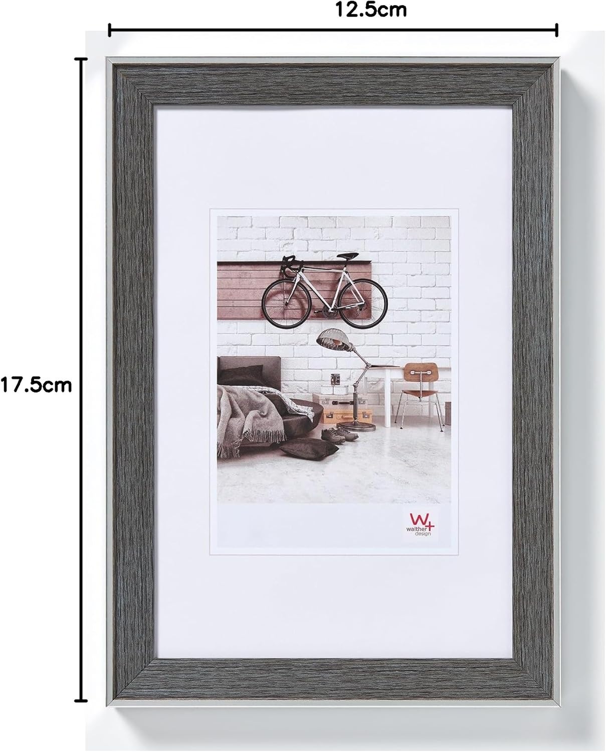 Thumbnail 5 de Walther design Cadre Photo Gris 10 x 15 cm avec Bord extérieur argenté – EN015D