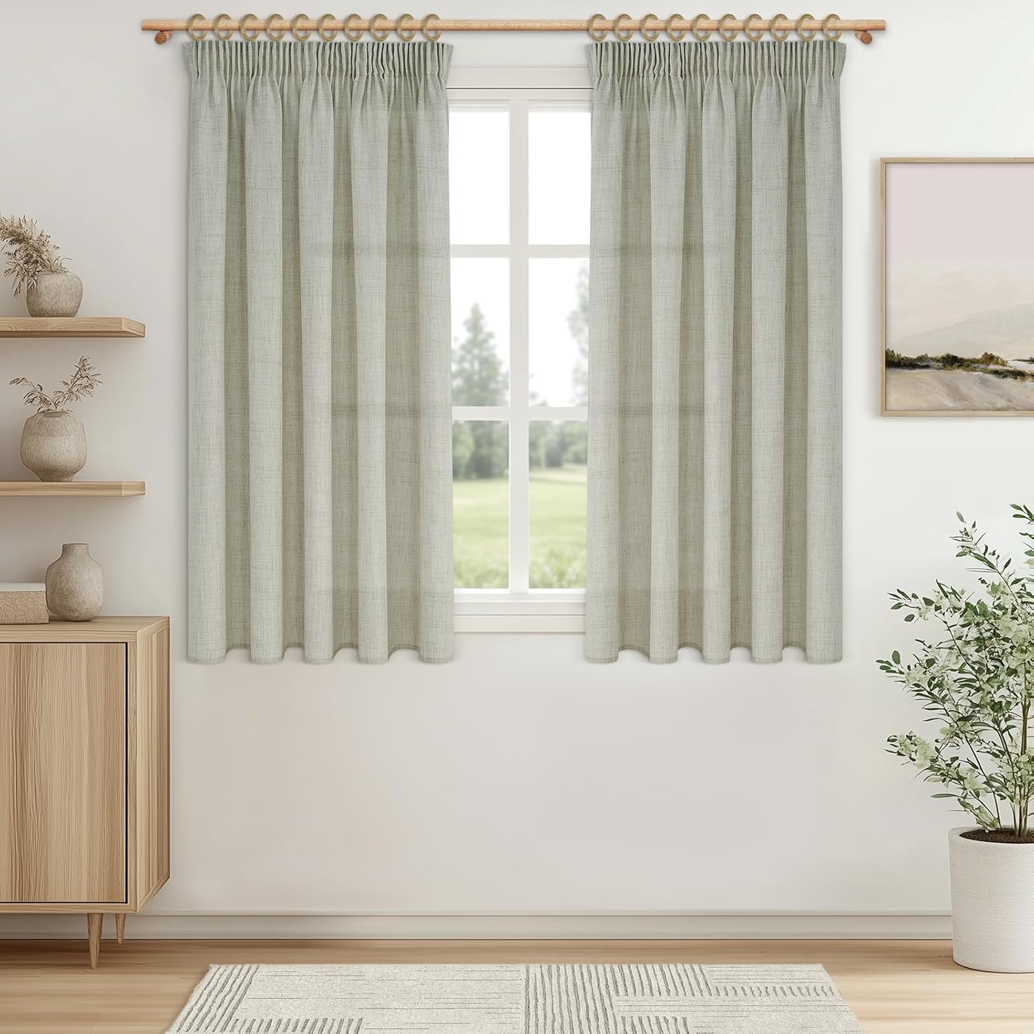 MRTREES Cortinas Lino Natural 140x150 cm