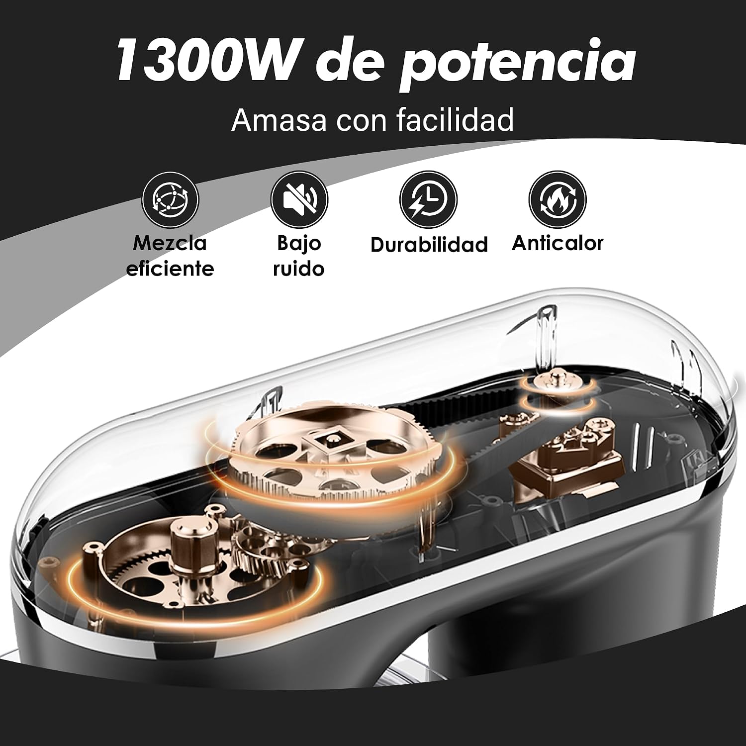 Detalle de Batidora Amasadora 6L 1300W
