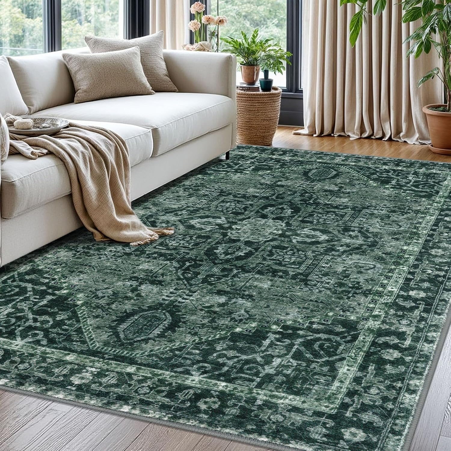 Detalle de KOZYFLY Boho Area Rug 5x7 ft