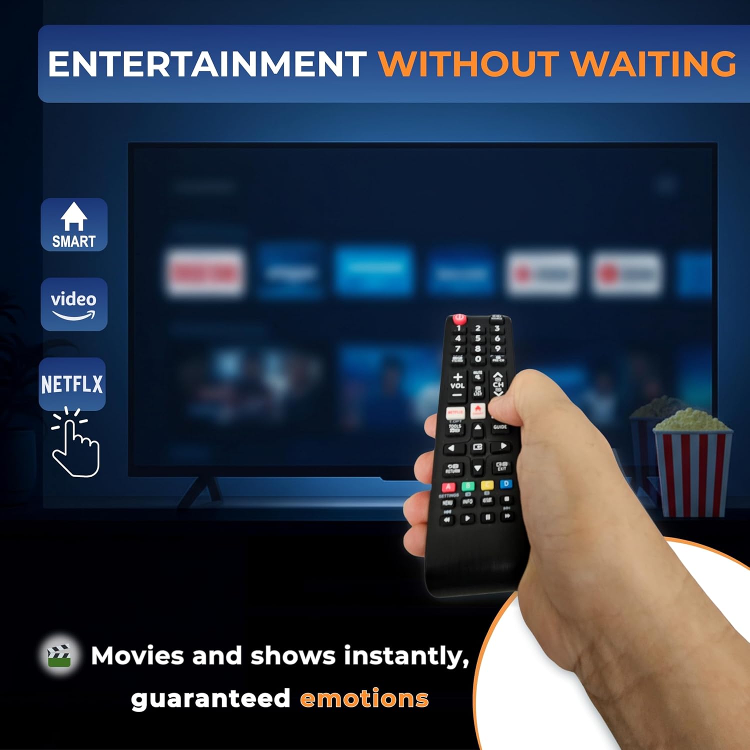 Detalle de Koomando Universal Remote for Samsung TVs (AA59 / BN59 Series) – Ready to Use, with Netflix & Prime Video quick keys