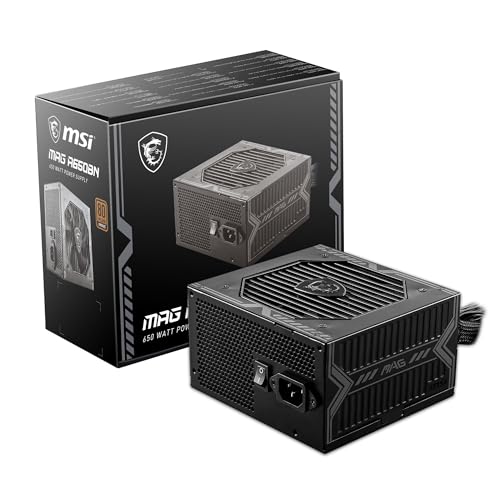 Detalle de MSI MAG A650BN: Fuente de alimentación Gaming 650 W 80 Plus Bronze, 12V Single‑Rail
