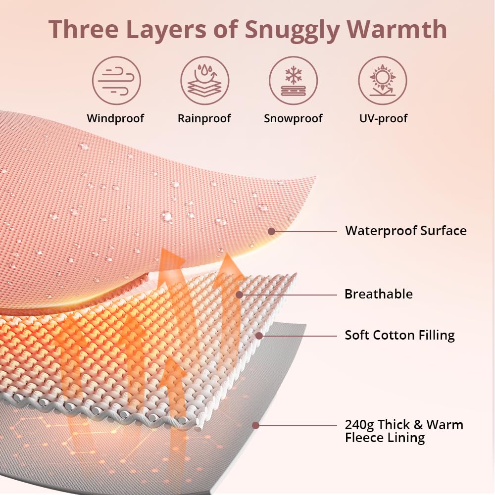 Thumbnail 2 de Bioby Winter Baby Car Seat Cover, Pink, Waterproof with Fleece Lining
