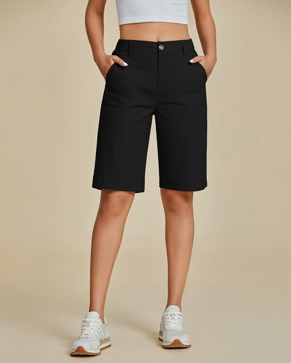 Detalle 2 de luvamia Bermuda shorts for women 11-inch