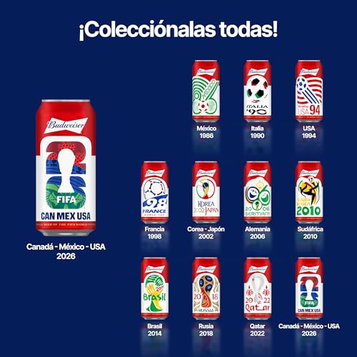 Thumbnail 5 de Budweiser Cerveza Edición Limitada en Latas Coleccionables de Mundiales – American Lager con Beechwood Aging