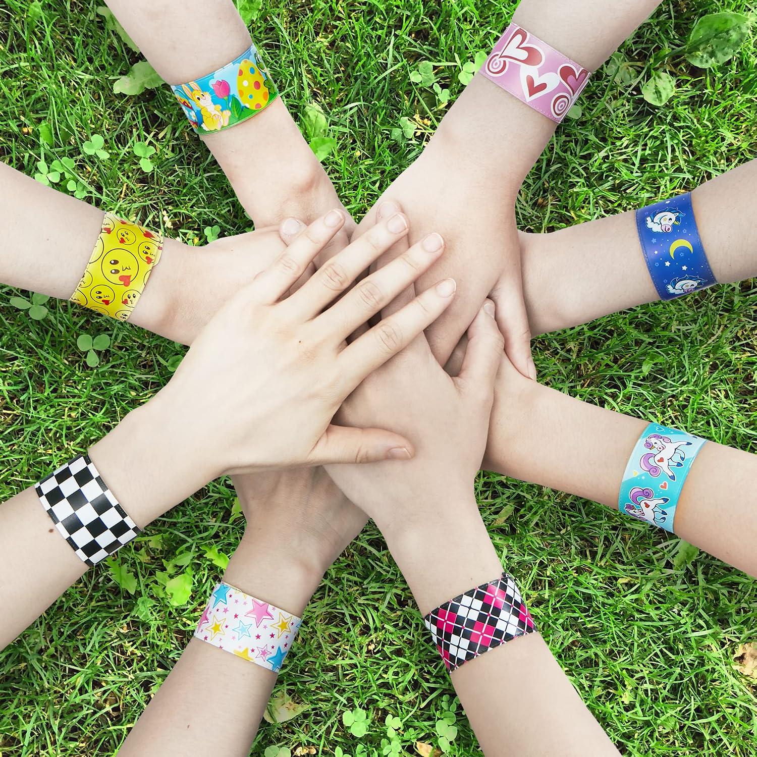 Thumbnail 6 de JOYIN Slap Band 100er Pack Slap-Armbänder mit 30 Designs (u. a. Einhorn, Herzen) – 22 cm