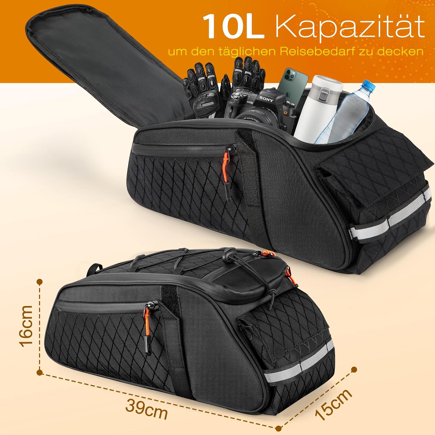 Thumbnail 1 de toptrek 3-in-1 Fahrradtaschen Gepäckträger – 10L, wasserdicht, flexibel einsetzbar