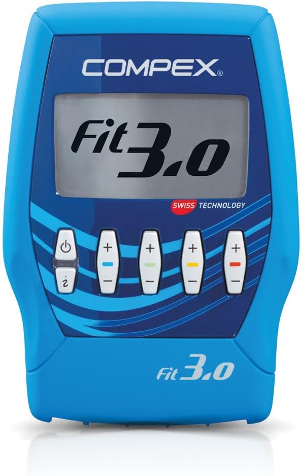 Detalle de Compex Fit 3.0 elettrostimolatore blu: 20 programmi per dolore, fitness e massaggio