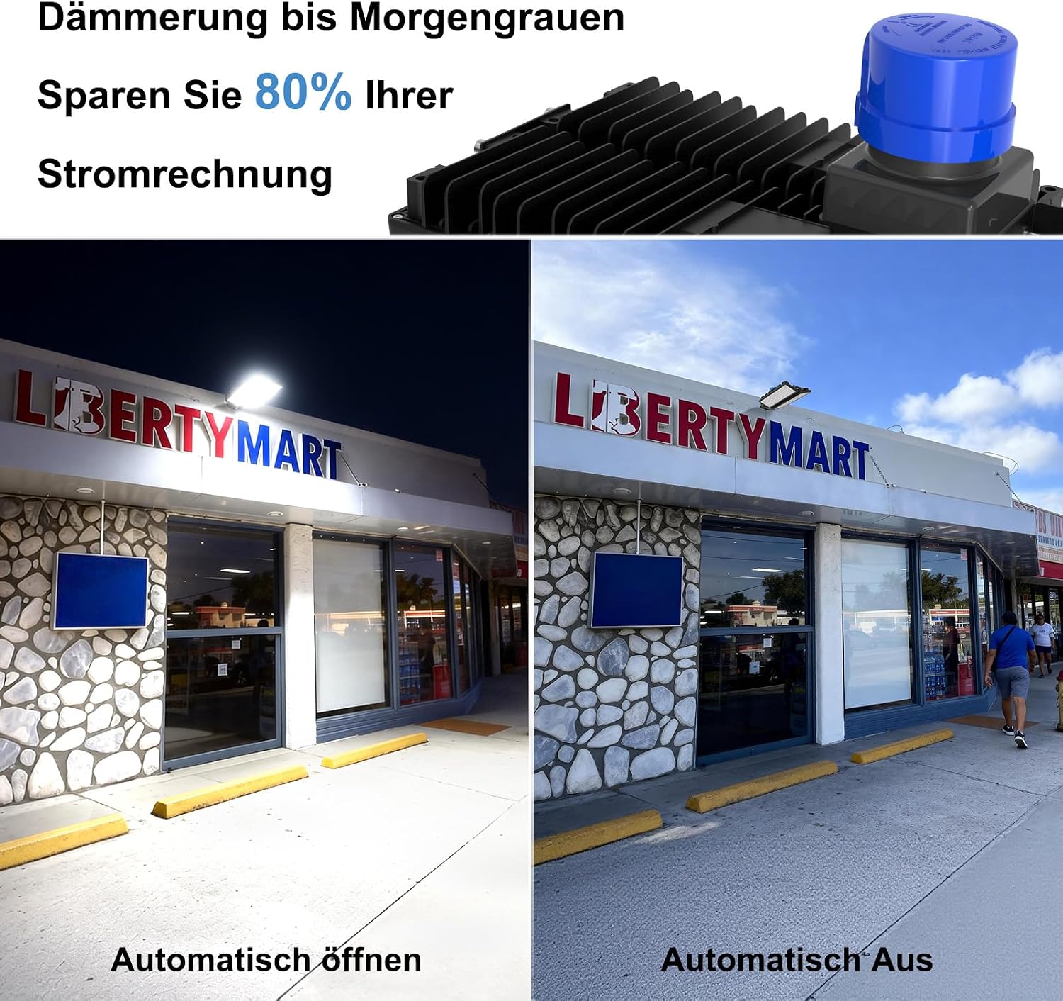 Thumbnail 5 de POWFUL 200W LED Strahler Außen mit Dämmerungssensor – 28.000 lm, IP67, 6500K