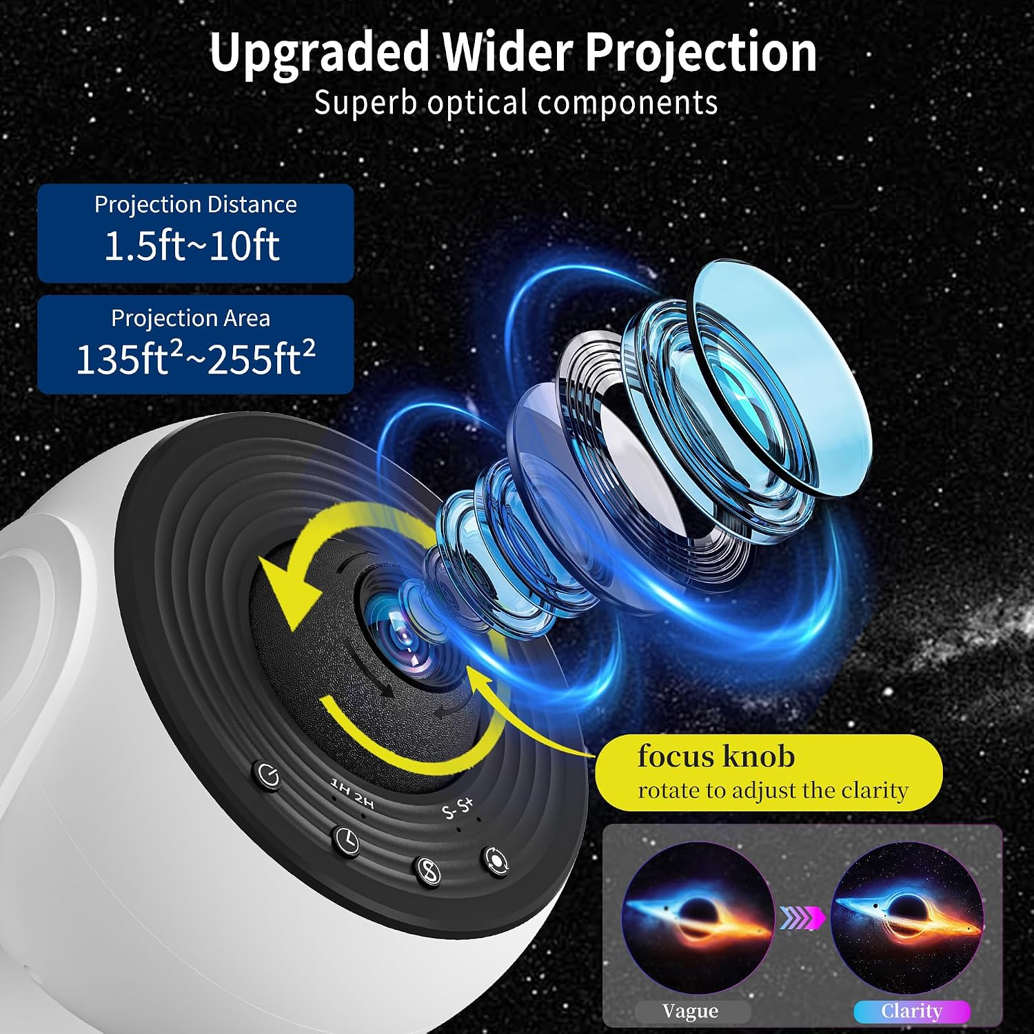 Detalle 1 de FlyLily 13-in-1 Galaxy Projector, 360° Rotation and Solar System Scenes