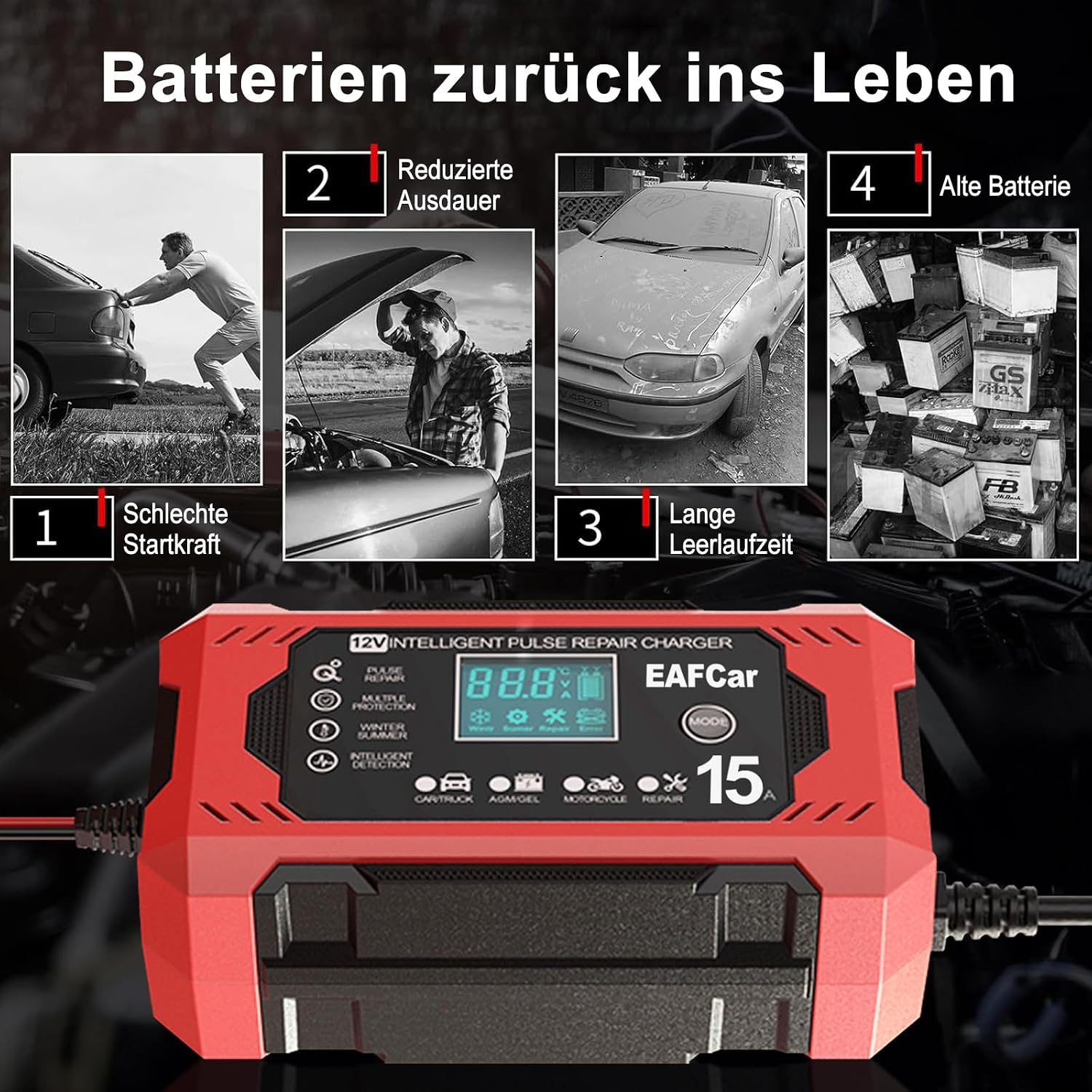 Detalle de EAFCar 15A 12V Smart KFZ-Ladegerät