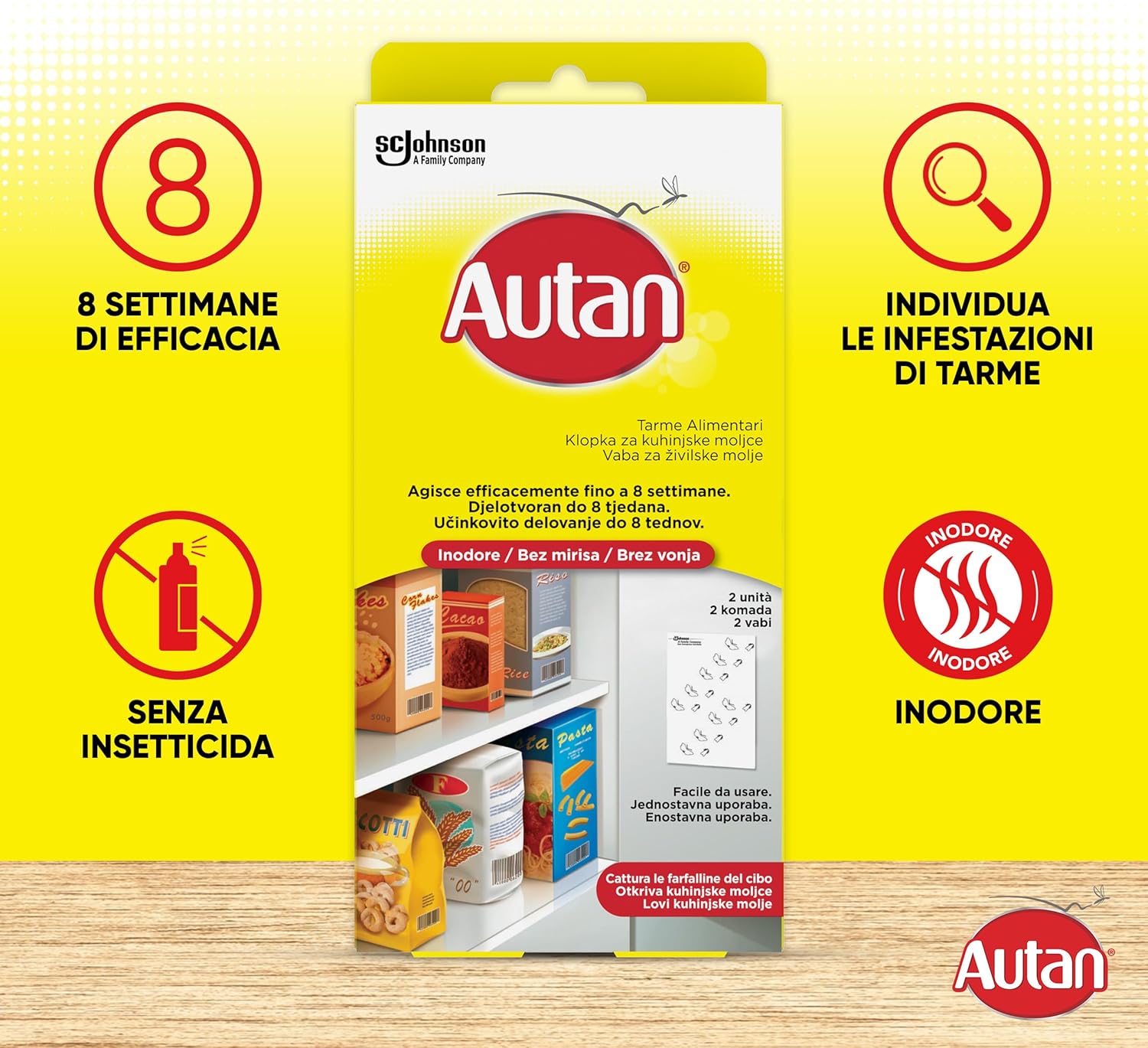 Thumbnail 1 de Autan Antitarme Alimentari – Confezione Bipacco, cattura tarme e farfalline del cibo, efficace fino a 8 settimane