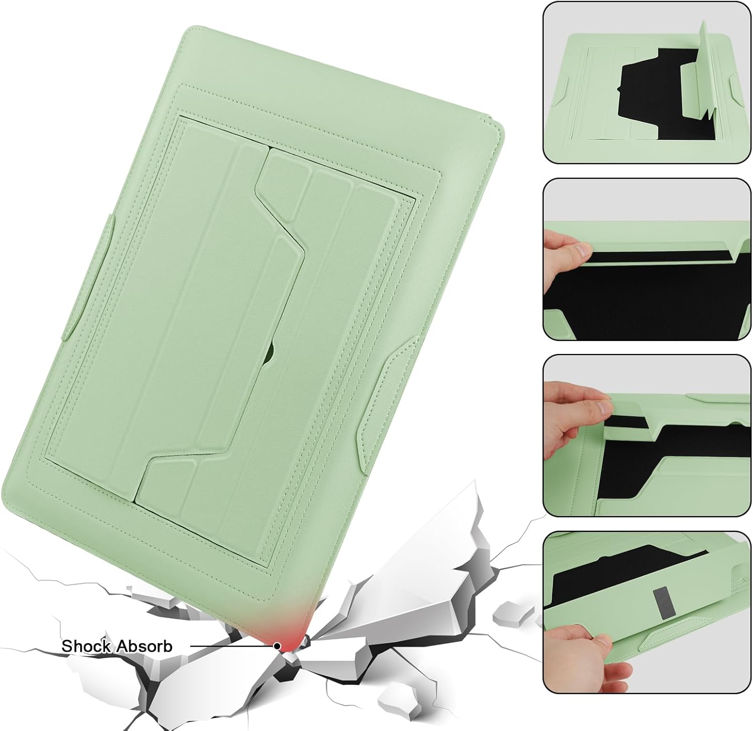 Thumbnail 6 de HoYiXi Laptop-Hülle 13,3 Zoll (33,5 x 25,2 cm) mit verstellbarem Stand und integrierter Mauspad-Funktion, grün