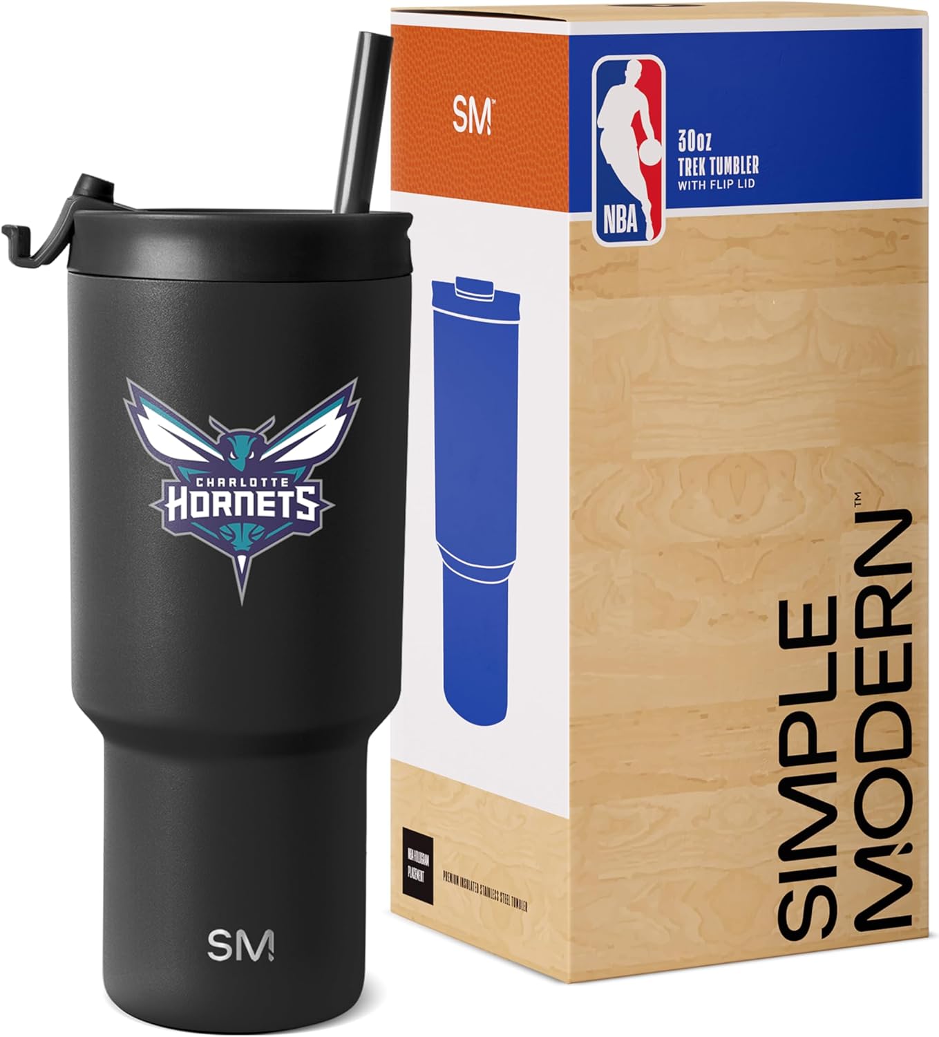 Detalle 2 de Simple Modern Officially Licensed NBA 30oz Tumbler (Flip Lid + Straws) — Trek Collection