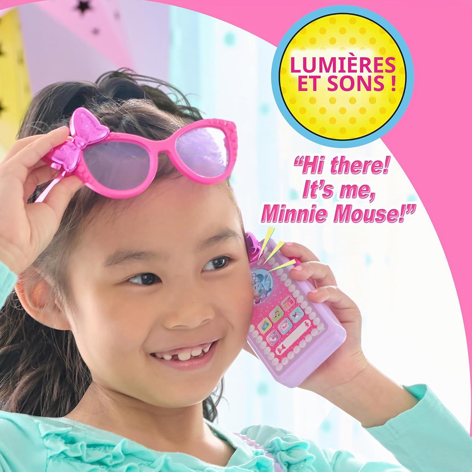 Detalle 2 de Just Play Coffret Sac à Main Minnie Mouse – Disney Junior, 7 Accessoires avec Sons et Lumières