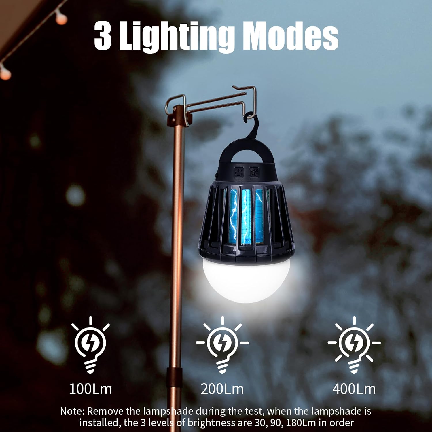 Thumbnail 3 de BroElec 2-in-1 Campinglampe: Zeltlampe mit Mückenvernichter, 20h Akku, IPX6