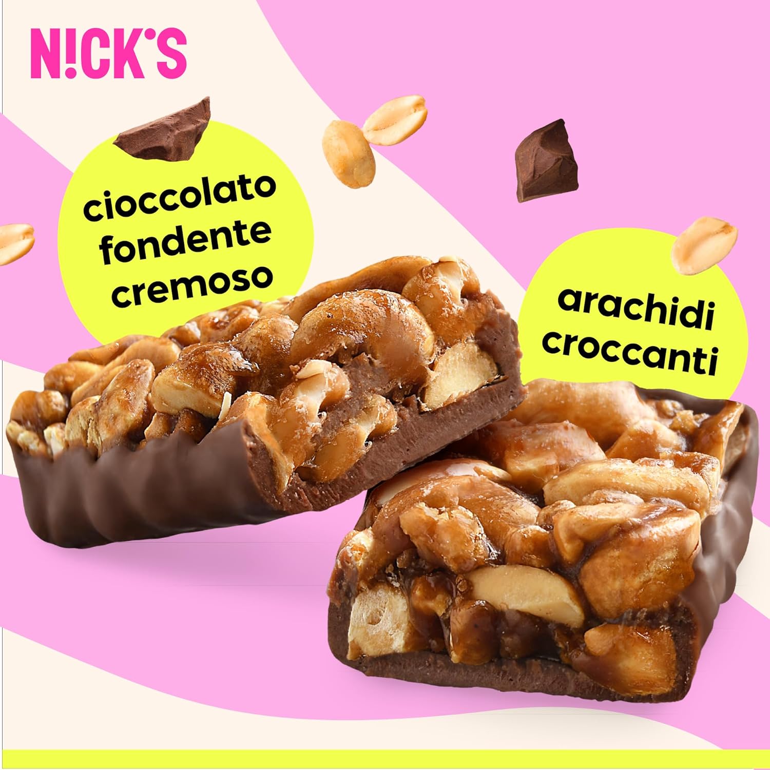 Thumbnail 4 de NICKS Keto Nut Bar Peanut, barretta vegana di arachidi con cioccolato cheto senza zuccheri aggiunti (12x40g)