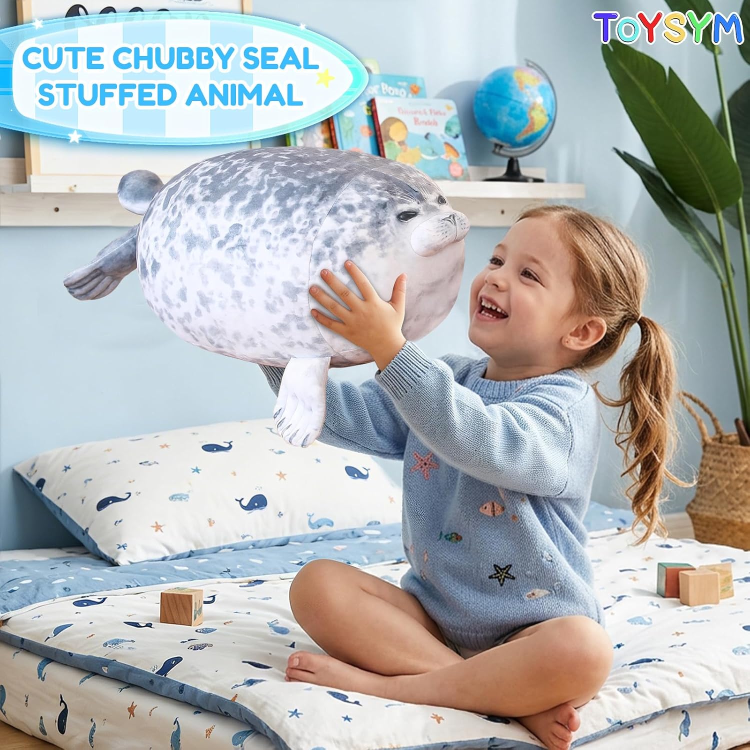 Thumbnail 3 de TOYSYM Chubby Blob Seal Pillow Plush with 4 Removable Baby Seals