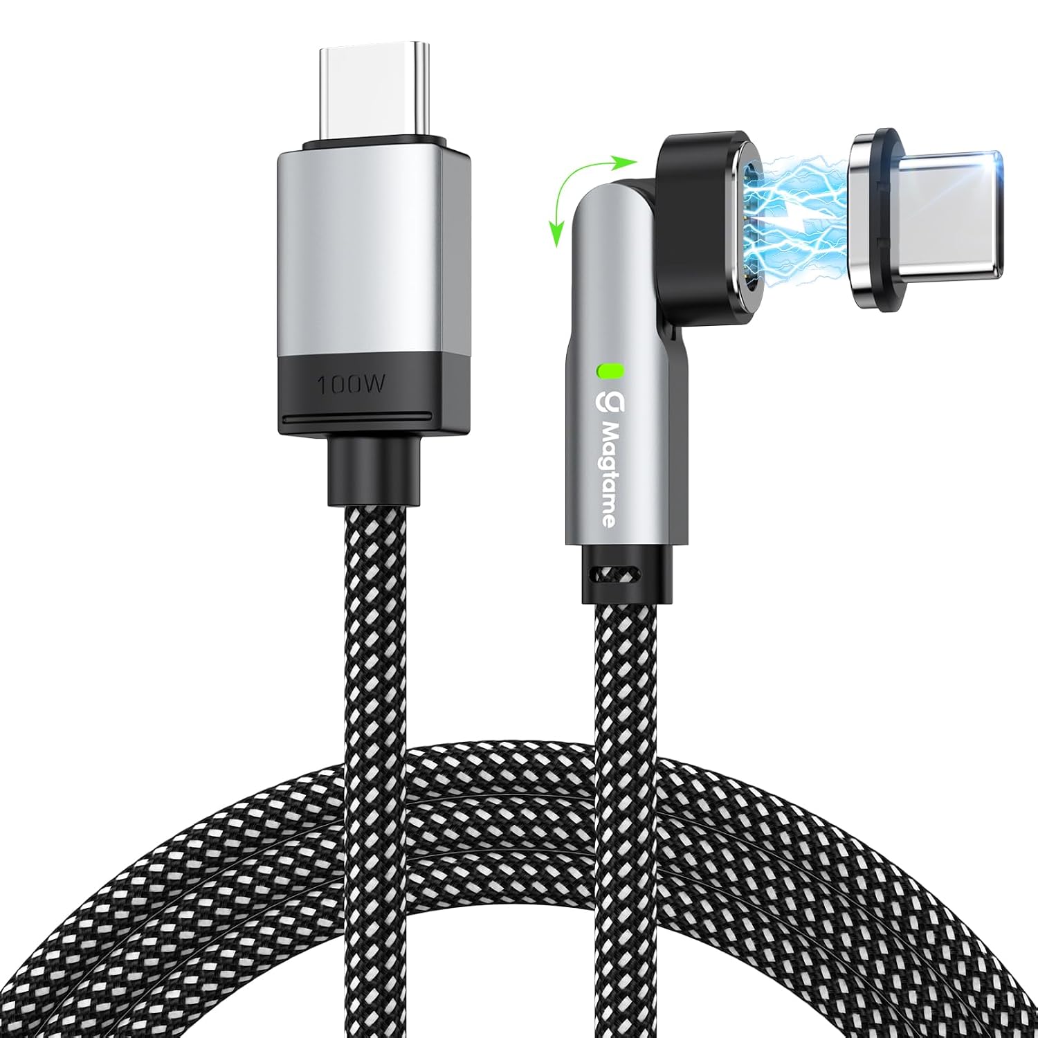 Detalle de Magtame 100W câble USB-C magnétique 90°