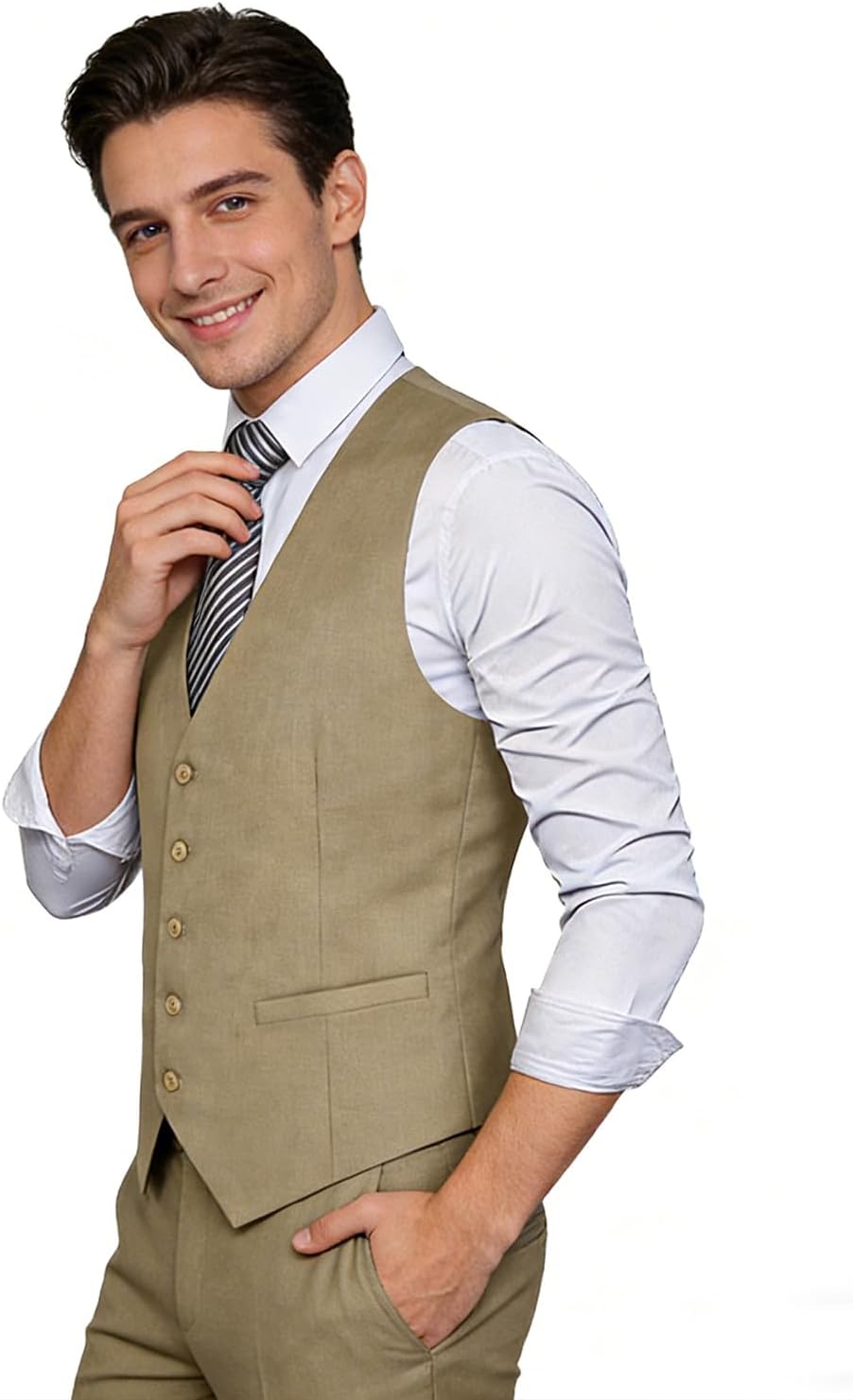 Thumbnail 4 de Alizeal Mens Classic Solid Colour Suit Vest (Regular Fit) Waistcoat