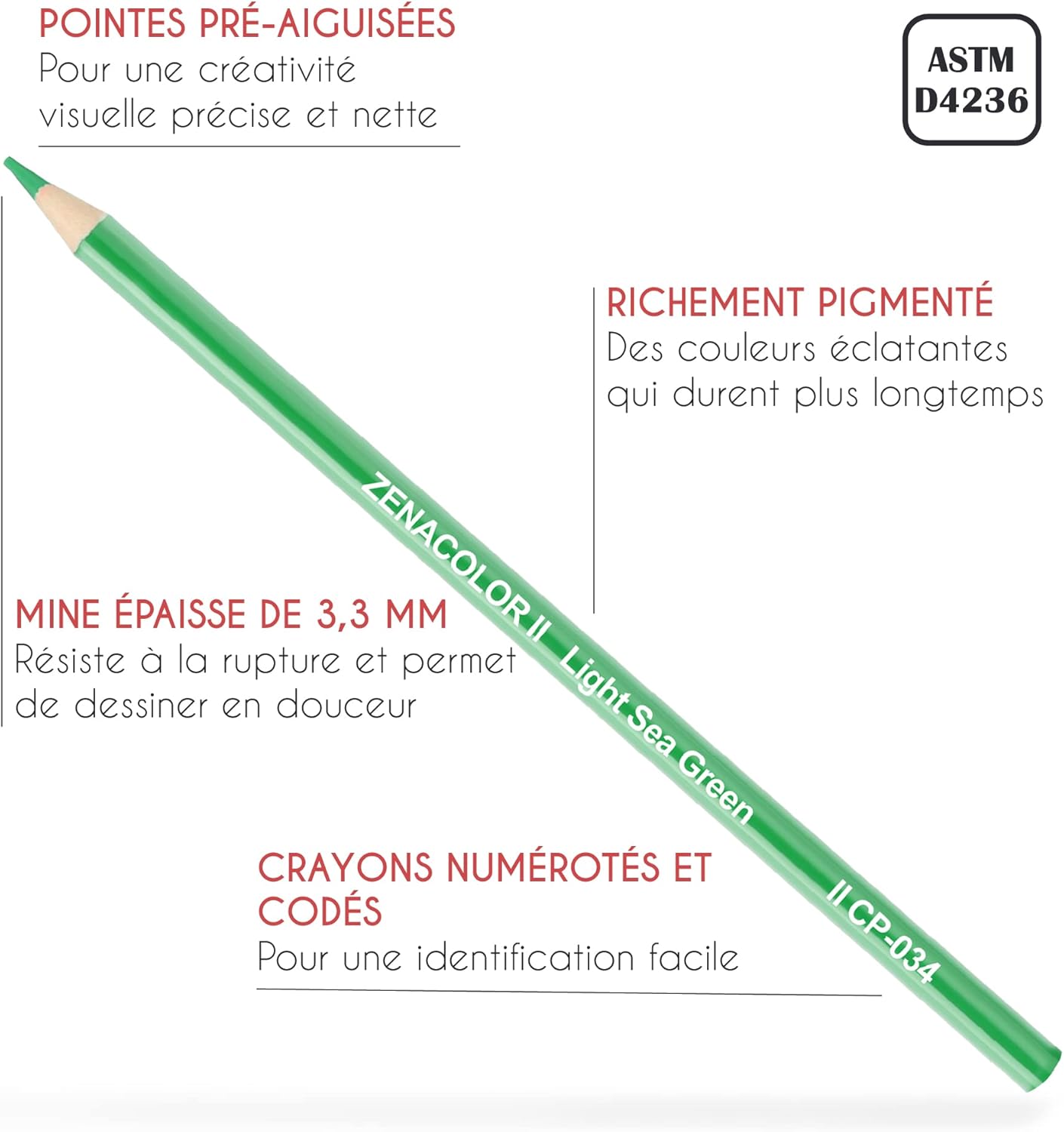 Thumbnail 2 de Zenacolor 72 crayons de couleur 🖍️