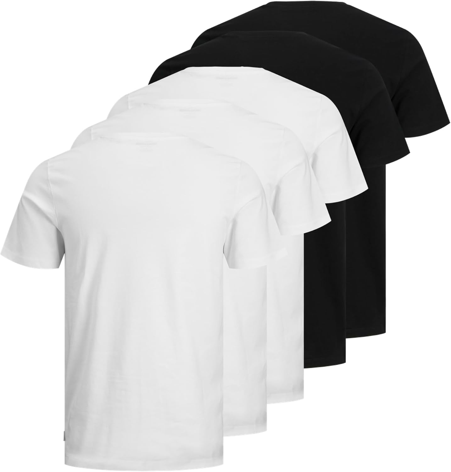 Detalle de JACK & JONES 5er Pack Herren Shirts JJENOA Tee SS Crew Neck – Bequeme Basics aus Baumwolle