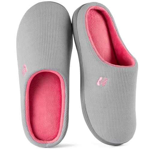 Detalle de RockDove Chausson Original à Mémoire de Forme Deux Tons pour Femmes – Gris/Rose, EU 38/39