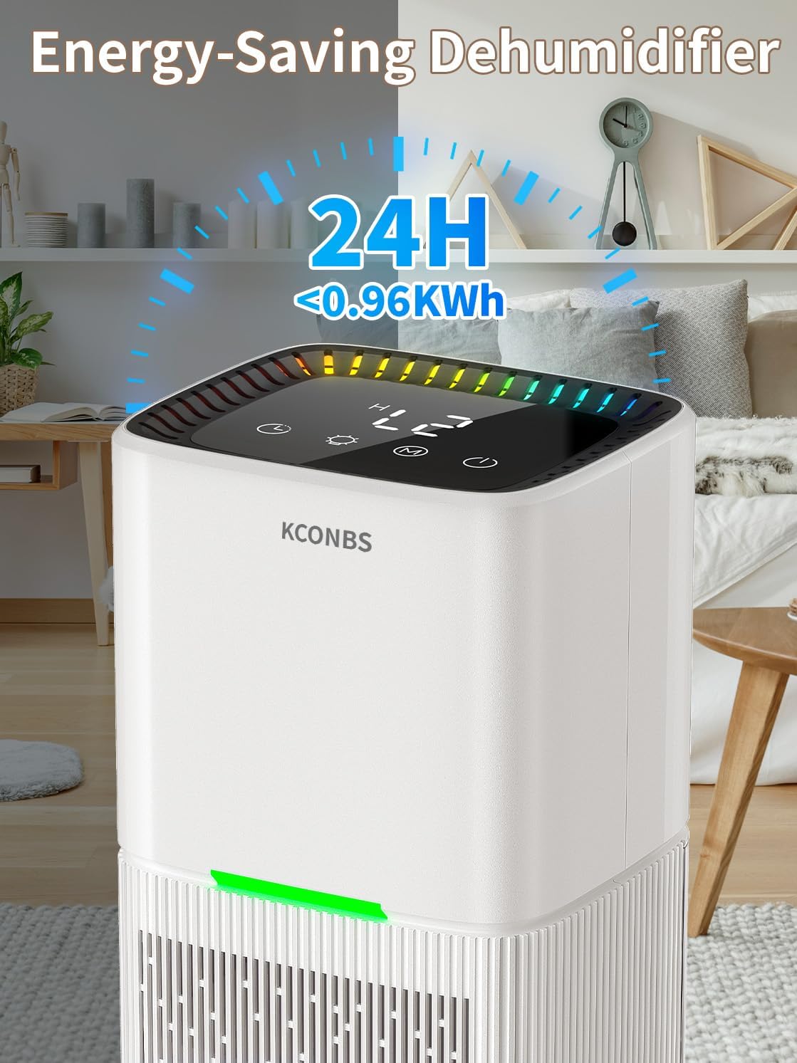 Thumbnail 4 de 1.8 L Quiet Peltier Electric Dehumidifier with Automatic Defrost and Timer (Bathroom, Bedroom)
