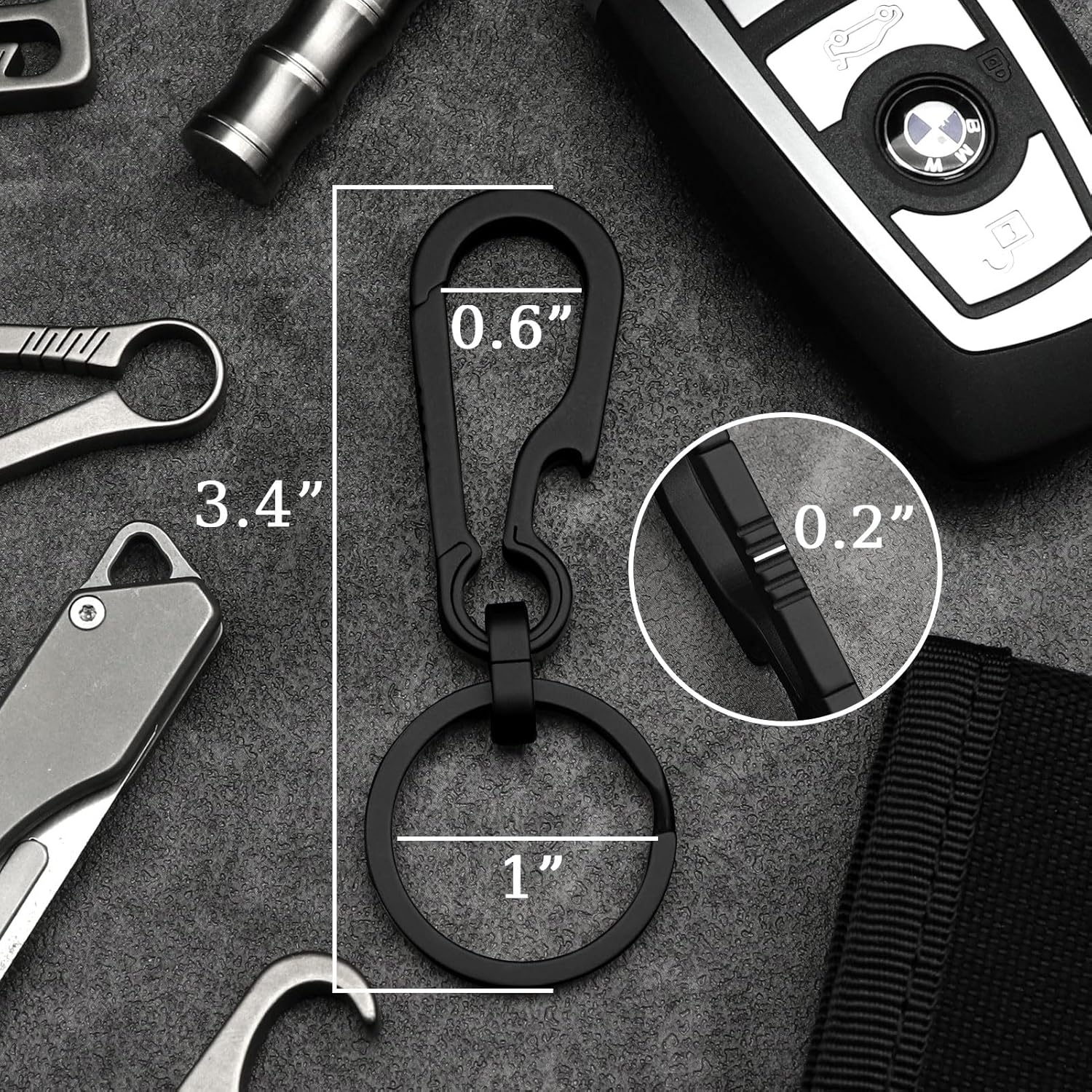 Thumbnail 3 de KCFEV Titanium Carabiner Keychain: Minimalist, Durable & Ready for Everyday Carry