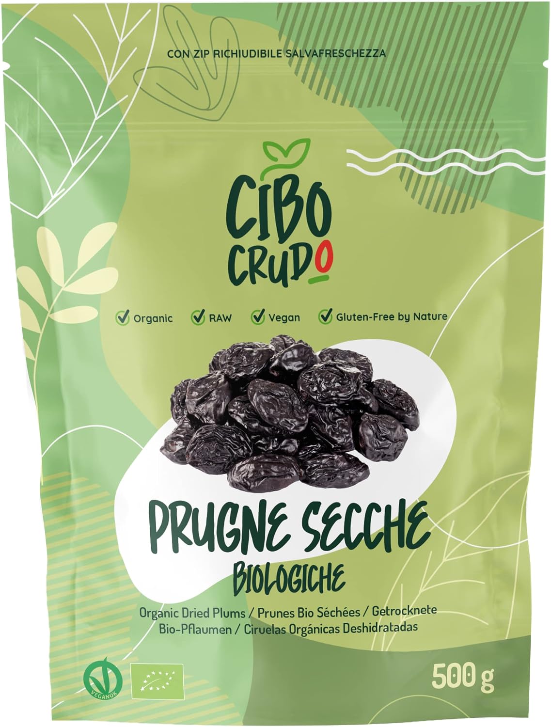 Detalle de Prugne Secche Denocciolate Bio Senza Zucchero – 250 g | CiboCrudo