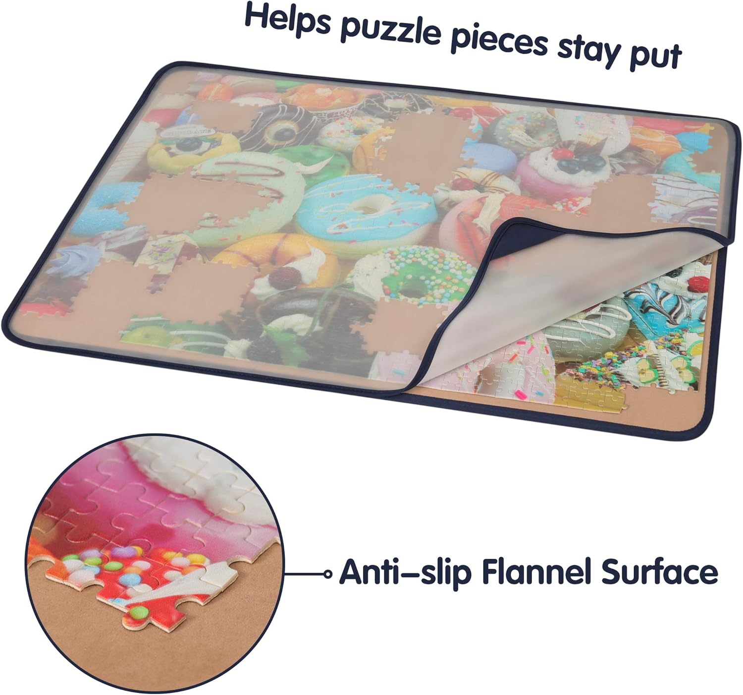 Detalle de Tektalk Puzzle Board with Dustproof Cover (Khaki, Up to 1500 Pieces)