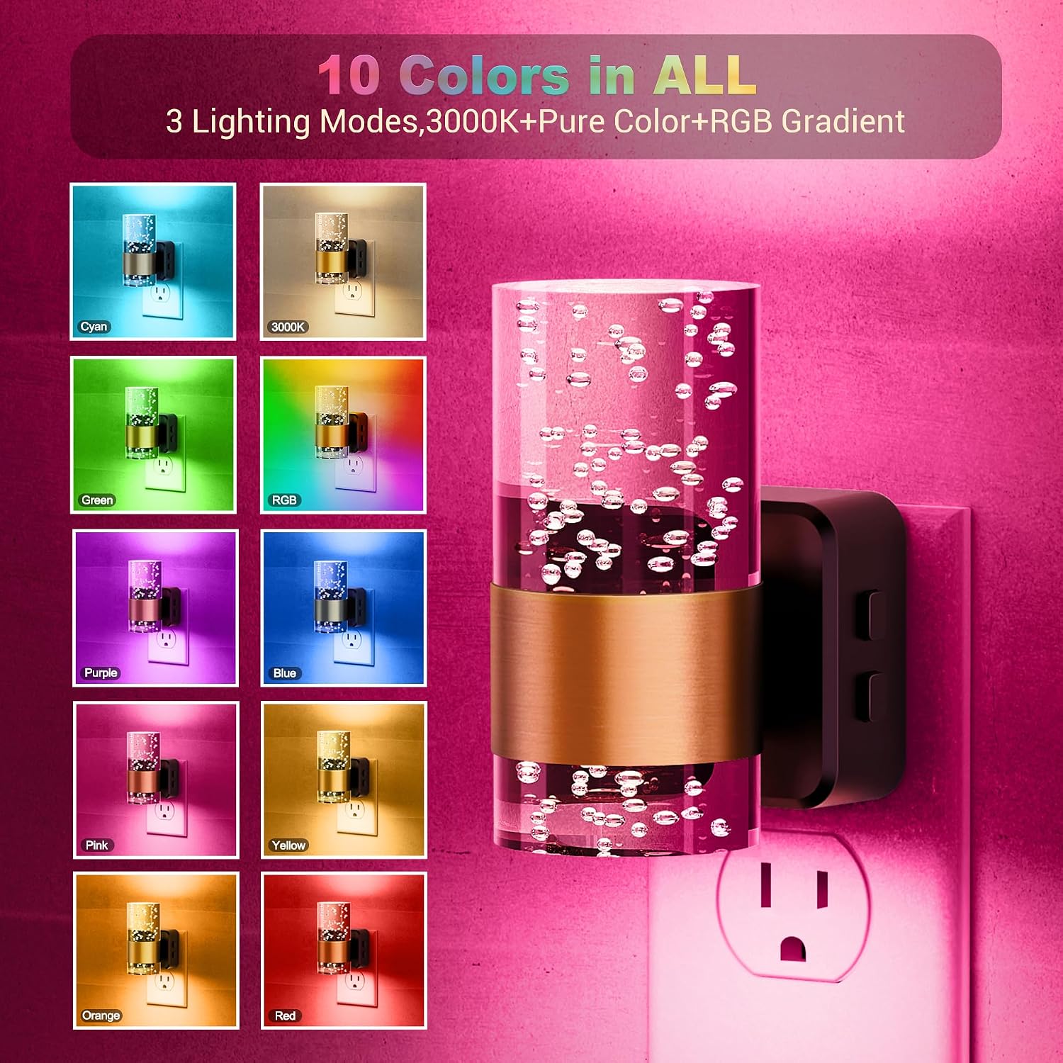 Thumbnail 1 de JandCase Color-Changing Night Light 2-Pack