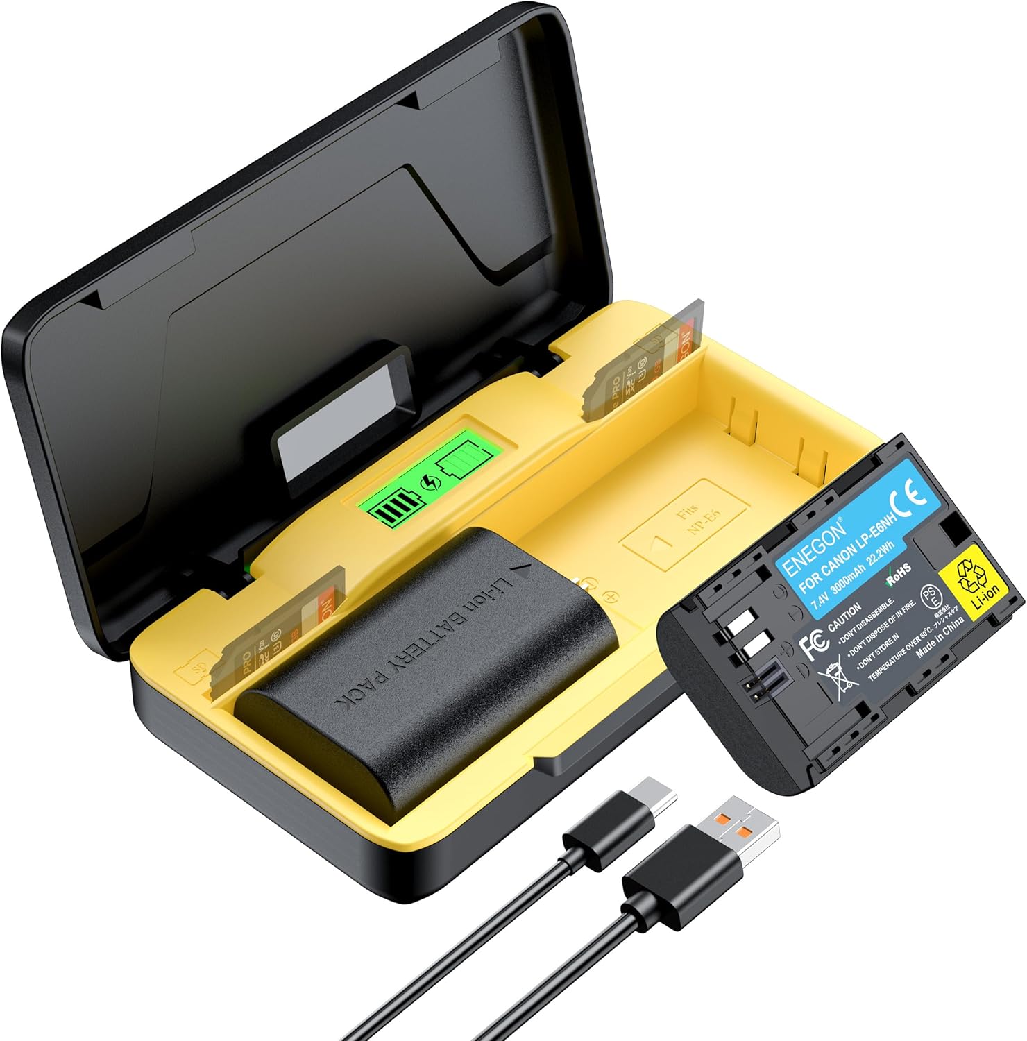 ENEGON LP-E6NH Cargador Dual 3000 mAh