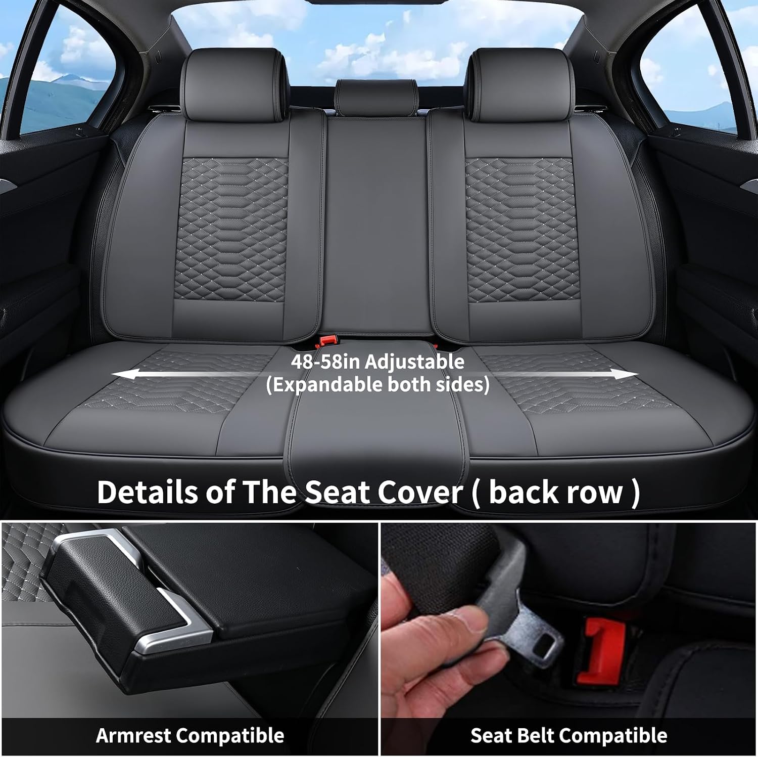 Thumbnail 2 de Coverado Car Seat Covers Full Set: Nappa Leather look, Universal 5-Seater Waterproof Protection
