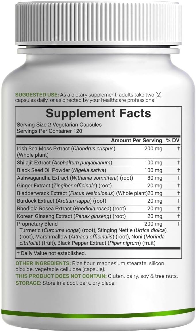 Detalle 2 de DEAL Irish Sea Moss Supplement, 240 Capsules