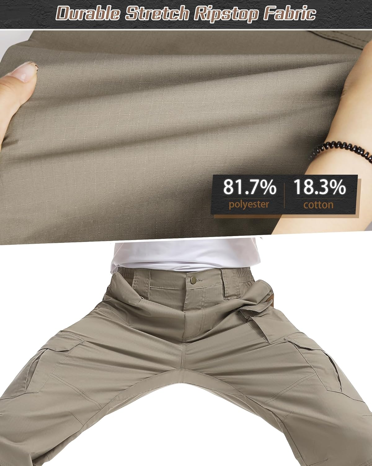 Detalle de IGOLUMON Mens Work Trousers Cargo Trousers Stretch Tactical Pants