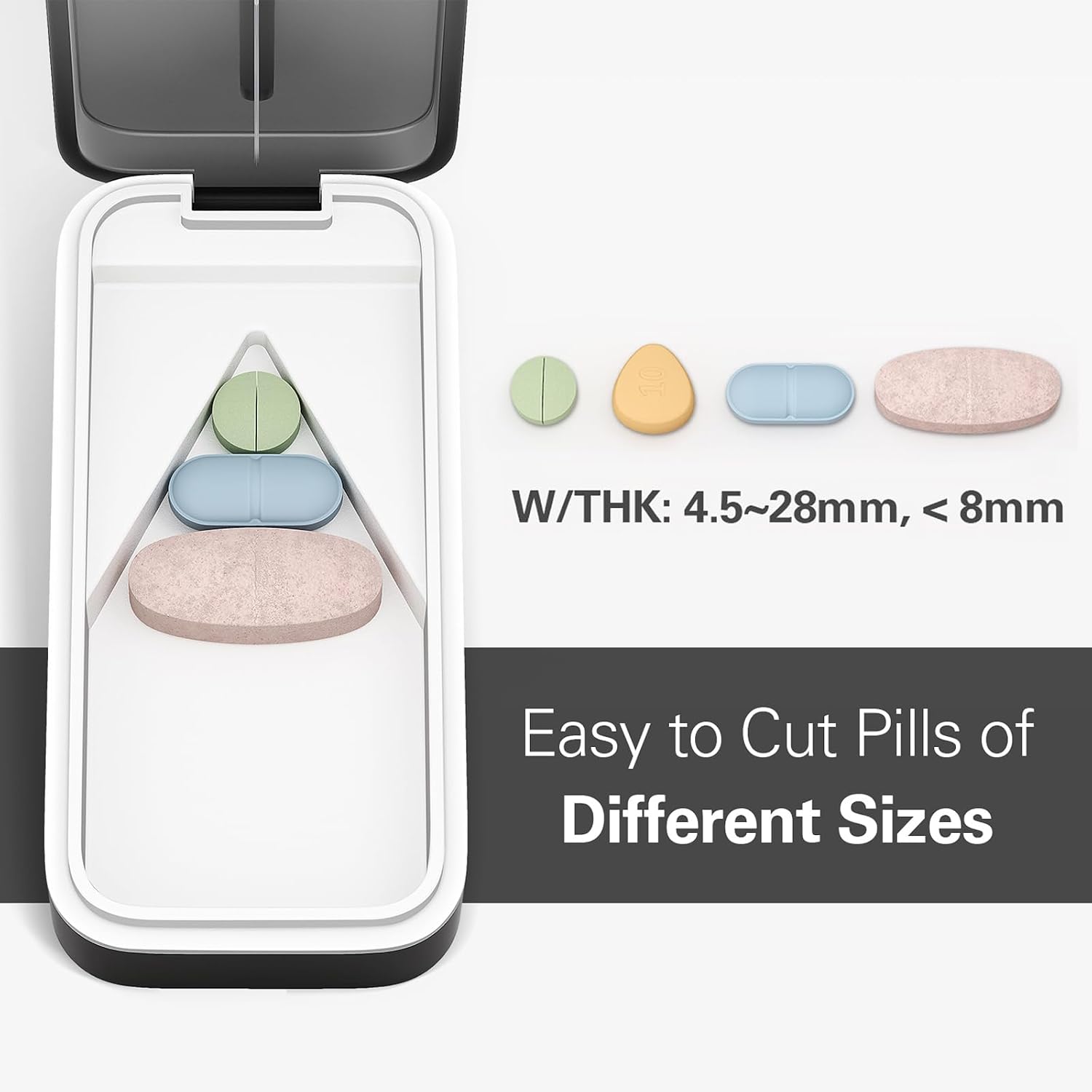 Thumbnail 2 de BUG HULL Pill Cutter with Removable Silicone Pad - Stainless Steel Blade, Dark Gray