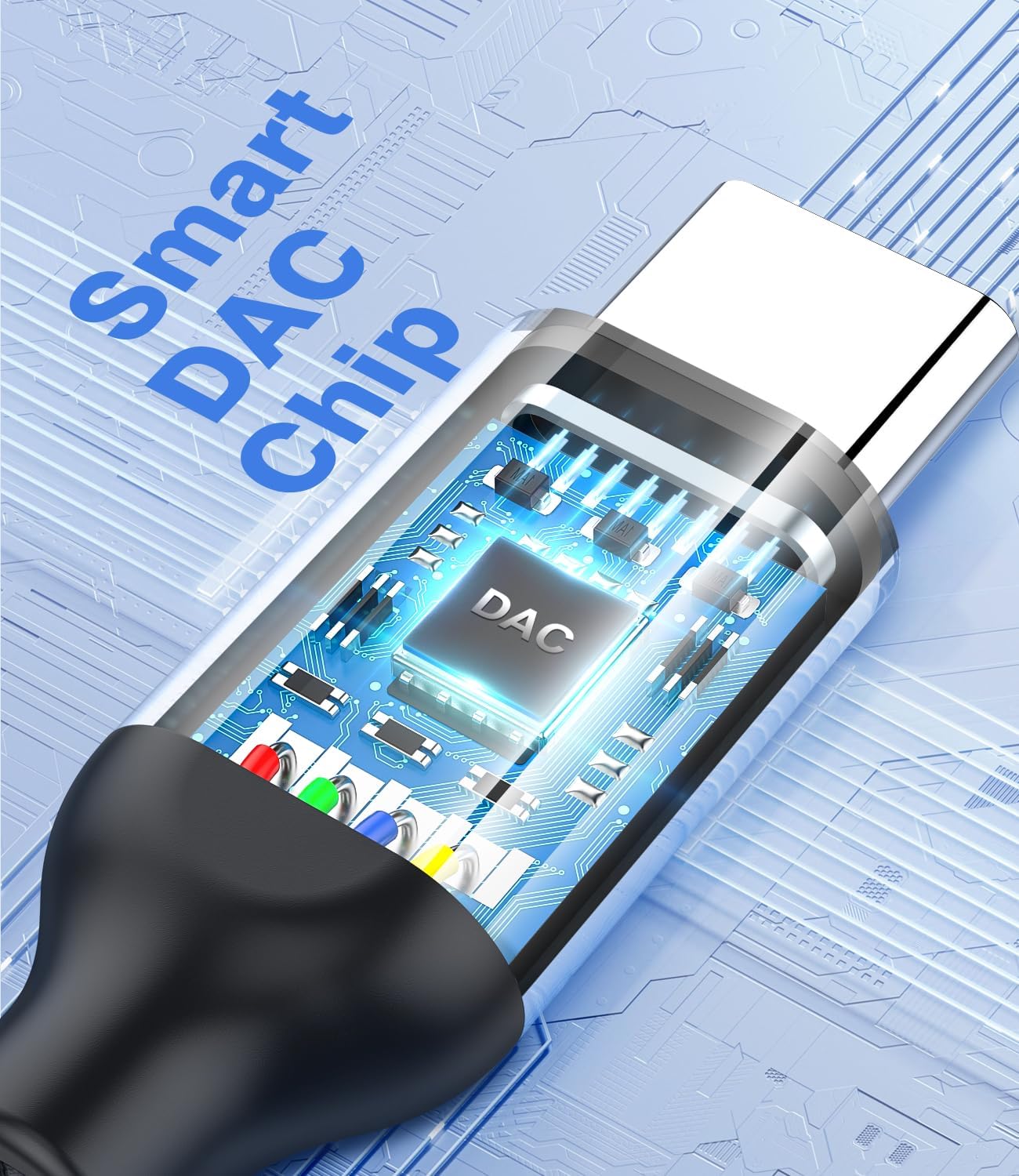 Detalle de YLLZI Adattatore USB C a Jack 3.5 mm: DAC integrato, alluminio robusto e cavo intrecciato per una musica senza compromessi